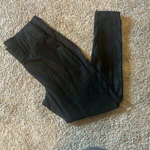 Black faux leather leggings